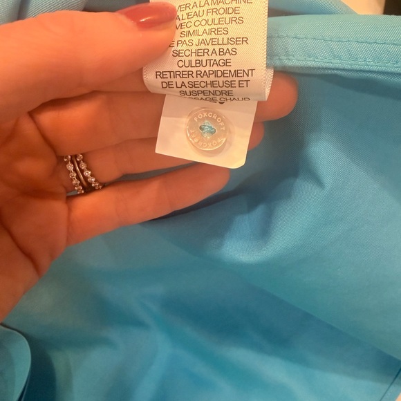 Foxcroft Turquoise Heritage Non-Iron Shirt size 16! With pockets! - Picture 9 of 9